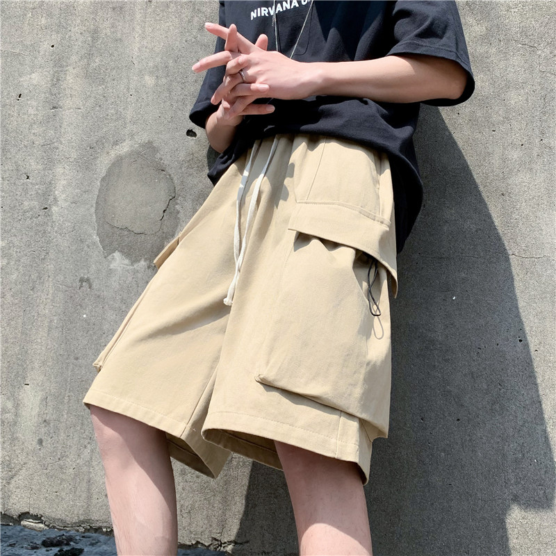 水洗纯棉工装短裤男复古港风ins大口袋休闲五分裤子102B-K8079P48,男装休闲裤,星座102B