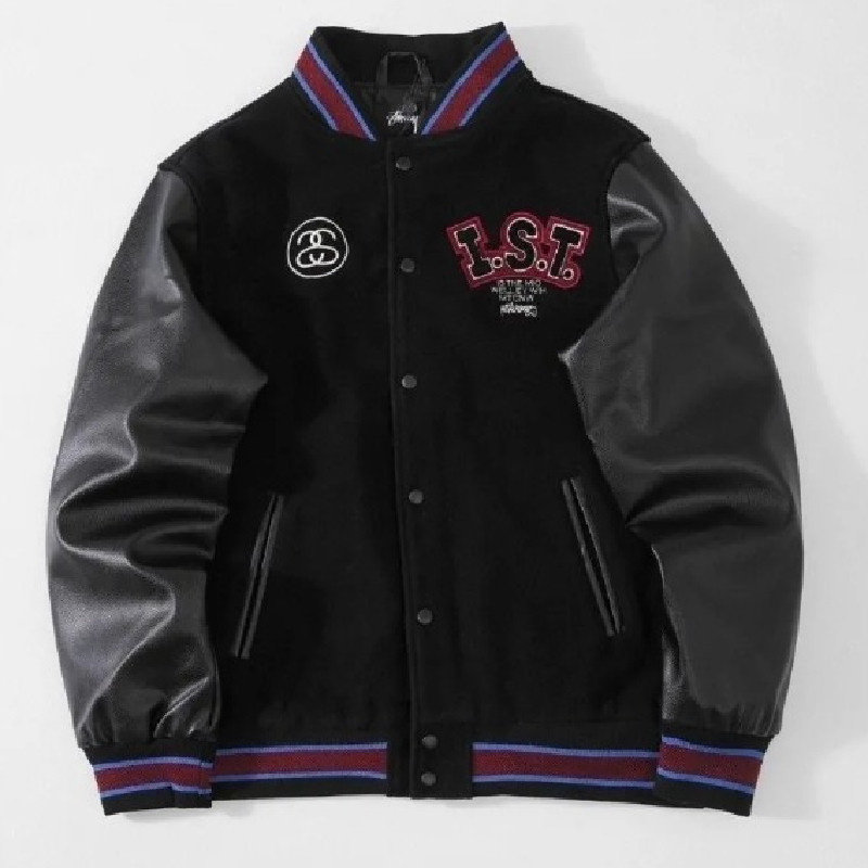 美式复古棒球服外套潮牌宽松休闲情侣夹克上衣嘻哈102B-JK146P68,男装夹克,星座102B