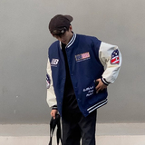 美式复古学院风棒球服外套潮牌情侣休闲刺绣夹克102B-JK528P75，男装夹克，星座102B