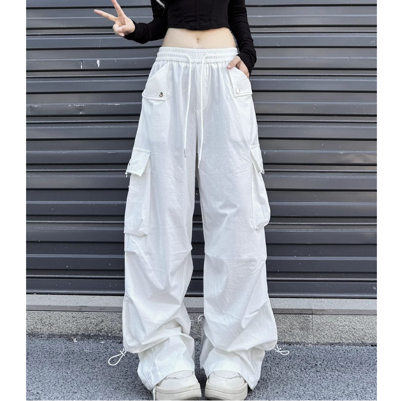美式大口袋工装裤男女春夏阔腿裤宽松休闲运动伞兵裤102B-K512P48,男装休闲裤,星座102B