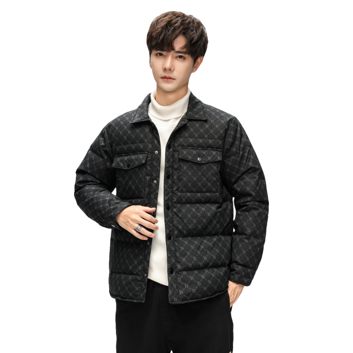 2025冬款羽绒服男字母logo翻领加厚短款外套羽绒衣102B-Y3328P155,男装羽绒服,星座102B