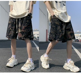 夏工装短裤男宽松直筒休闲百搭五分裤美式潮牌中裤102B-K4048P28，男装休闲裤，星座102B