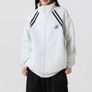 潮字母刺绣拉链立领外套男宽松开衫运动休闲夹克102B-JK154P75图片