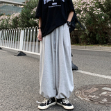 2024秋复古街头个性灯笼裤阔腿抽绳宽松束脚裤男女款102B-K353P40，男装休闲裤，星座102B
