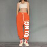 2023情侣秋休闲运动裤宽松阔腿高腰束脚裤舞蹈卫裤潮102B-K846P45，男装休闲裤，星座102B