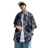 黑暗系男装满身印腰果花衬衫情侣港风设计感外套102B-C8611P30，男装衬衫，星座102B