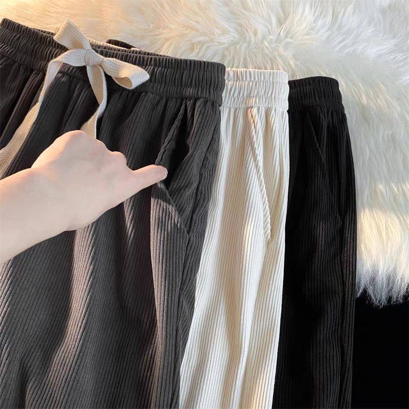 加绒加厚灯芯绒编织绳直筒学生韩版阔腿休闲裤102B-K192P45加绒55，男装卫衣，星座102B