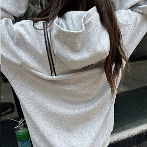 秋2025潮流复古斜拉链设计感小众卫衣宽松休闲上衣102B-W6001P78图片