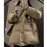 冬季抽绳连帽棉衣设计感慵懒风面包服保暖宽松外套102B-M6033P105，男装棉衣，星座102B