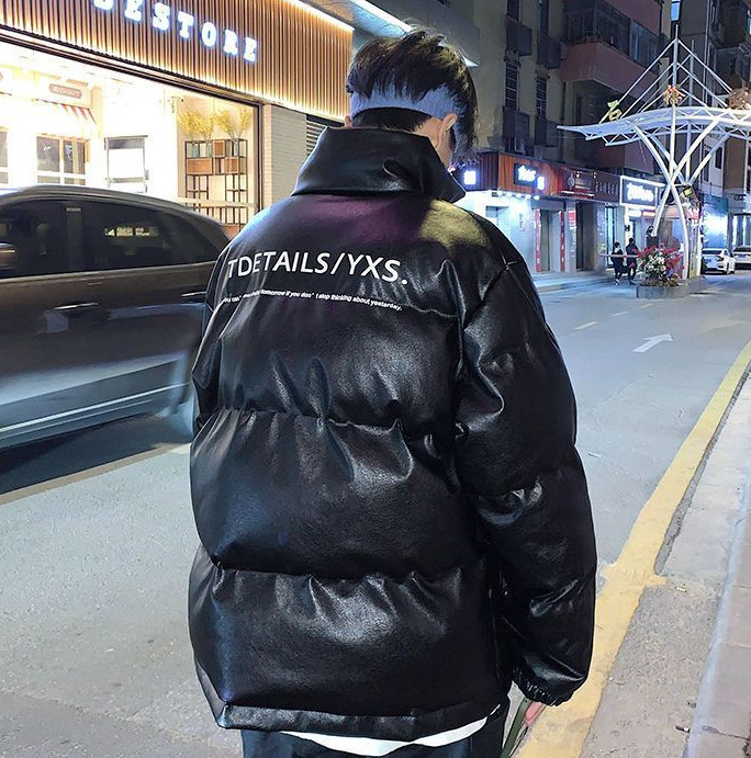 冬ins加厚pu皮棉衣男潮流韩版潮牌羽绒棉服宽松外套102B-M827P105图片