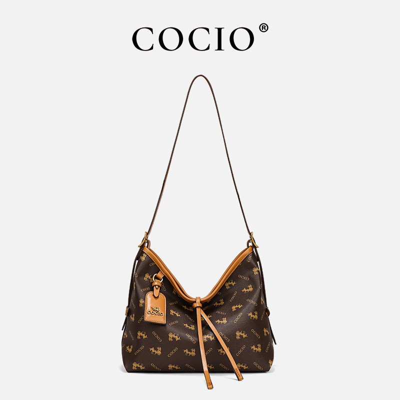 COCIO 2024新款潮托特包斜跨手提女包包通勤高级单肩轻奢CC061