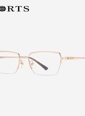 PORTS宝姿眼睛框镜架男纯钛镜架方框半框近视眼镜配镜片POM62107