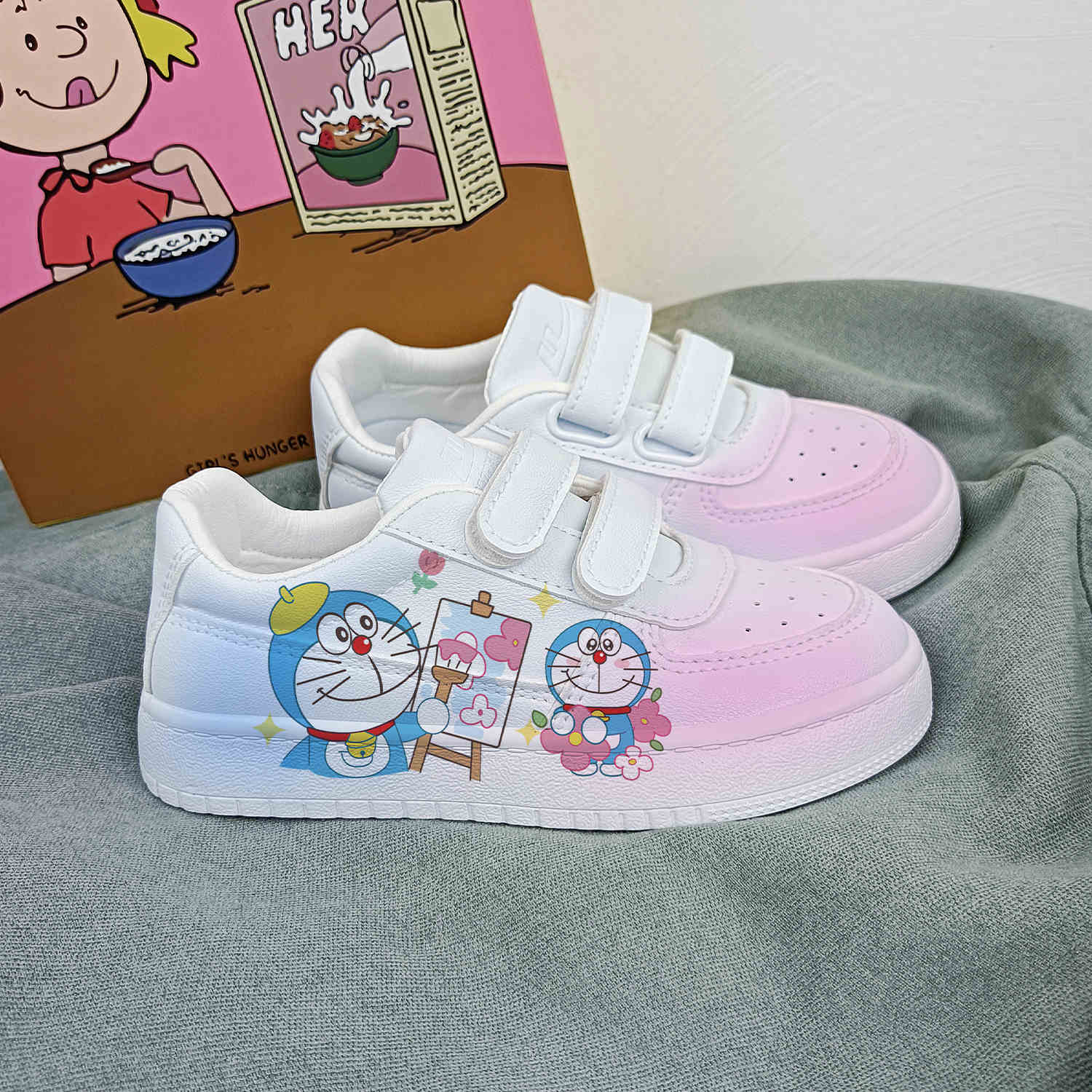 回力正品童鞋女童板鞋公主鞋2025新款叮当猫卡通小白鞋百搭儿童鞋
