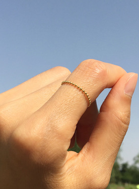 金珠链条戒指简约百搭ins时尚