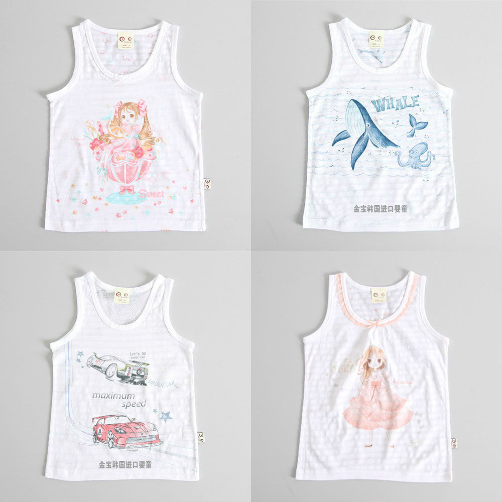 19 the republic of korea Young Children baby vest camisole Spring and summer men and women Sleeveless vest camisole T-shirt pure cotton ultrathinin the Children/Baby/Family fitted , Vest harness  category - from Buy2taobao.com to provide professional Taobao agent buy service