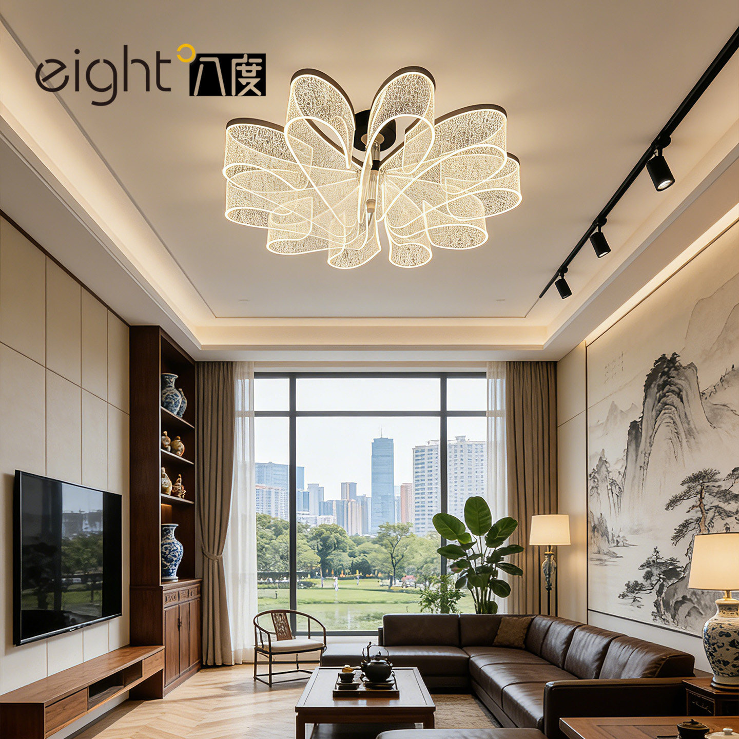 八度意式创意设计师客厅灯后现代高端吸顶灯别墅大平层包豪斯主灯