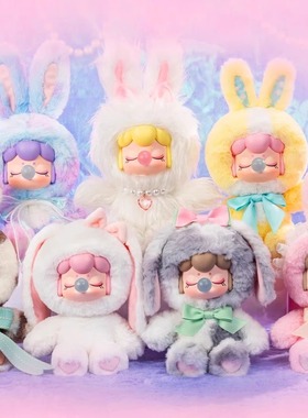 正版rolife若来Nanci闪光毛绒小兔盲盒摆件玩公仔搪胶二代第二弹