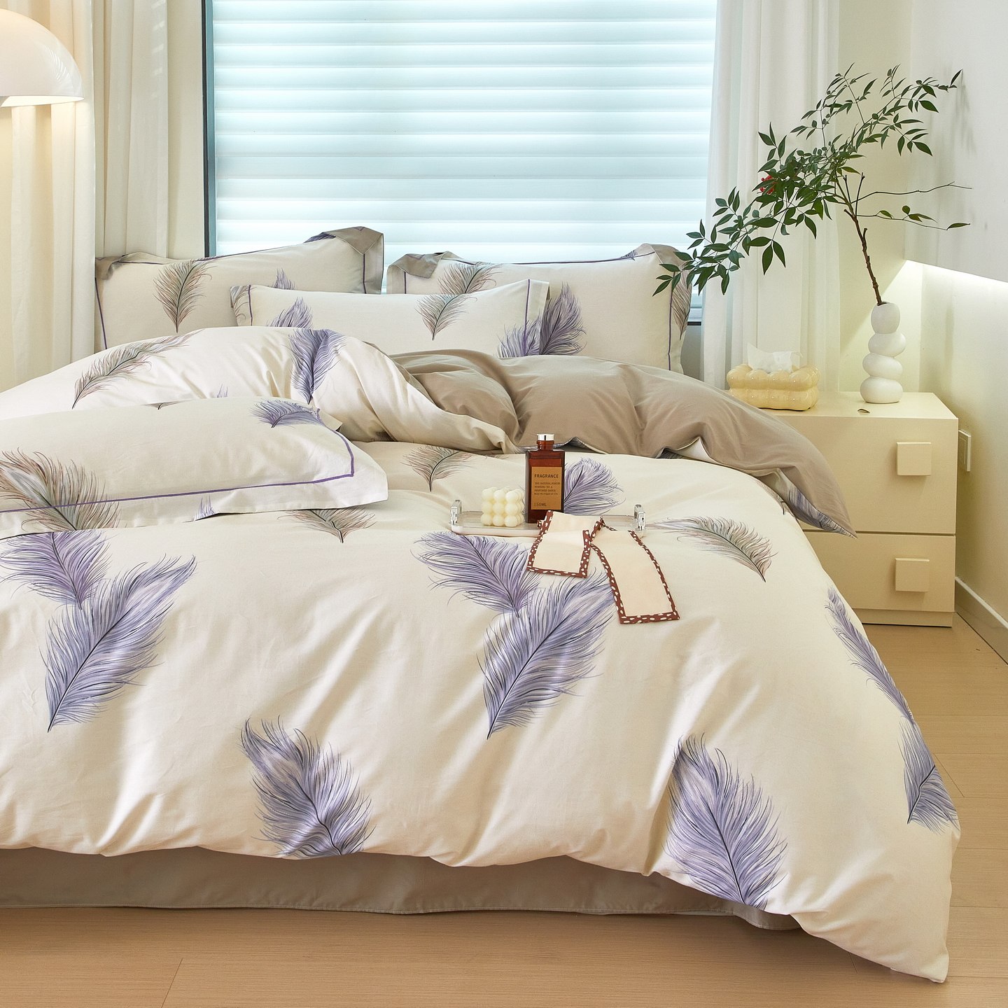 全棉斜纹四件套羽毛亲肤被套被罩床单四季通用2026新款床品高档,床上用品,床品套件/四件套/多件套,淘宝优惠券,粉丝福利购,淘宝优惠卷