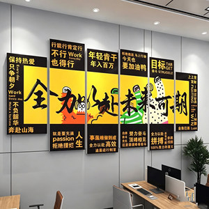 办公室氛围布置装饰挂画企业公司文化背景墙面员工激励志标语贴纸