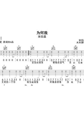 宋岳庭 - 为何我 吉他谱高清电子版曲谱合集扒谱