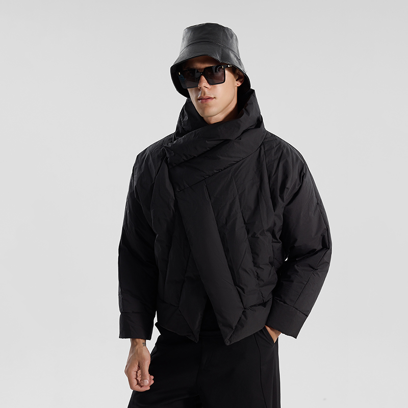 蒙家军潮立领90白鸭绒短款羽绒服