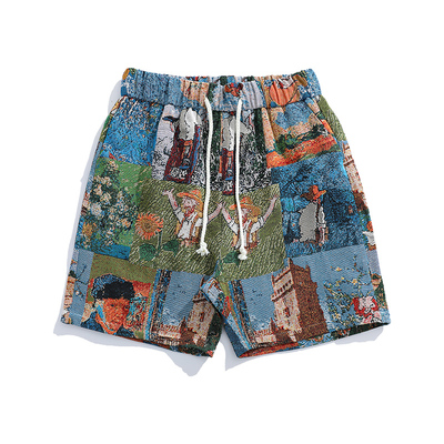 休闲装沙滩裤潮牌民族风豹纹宽松