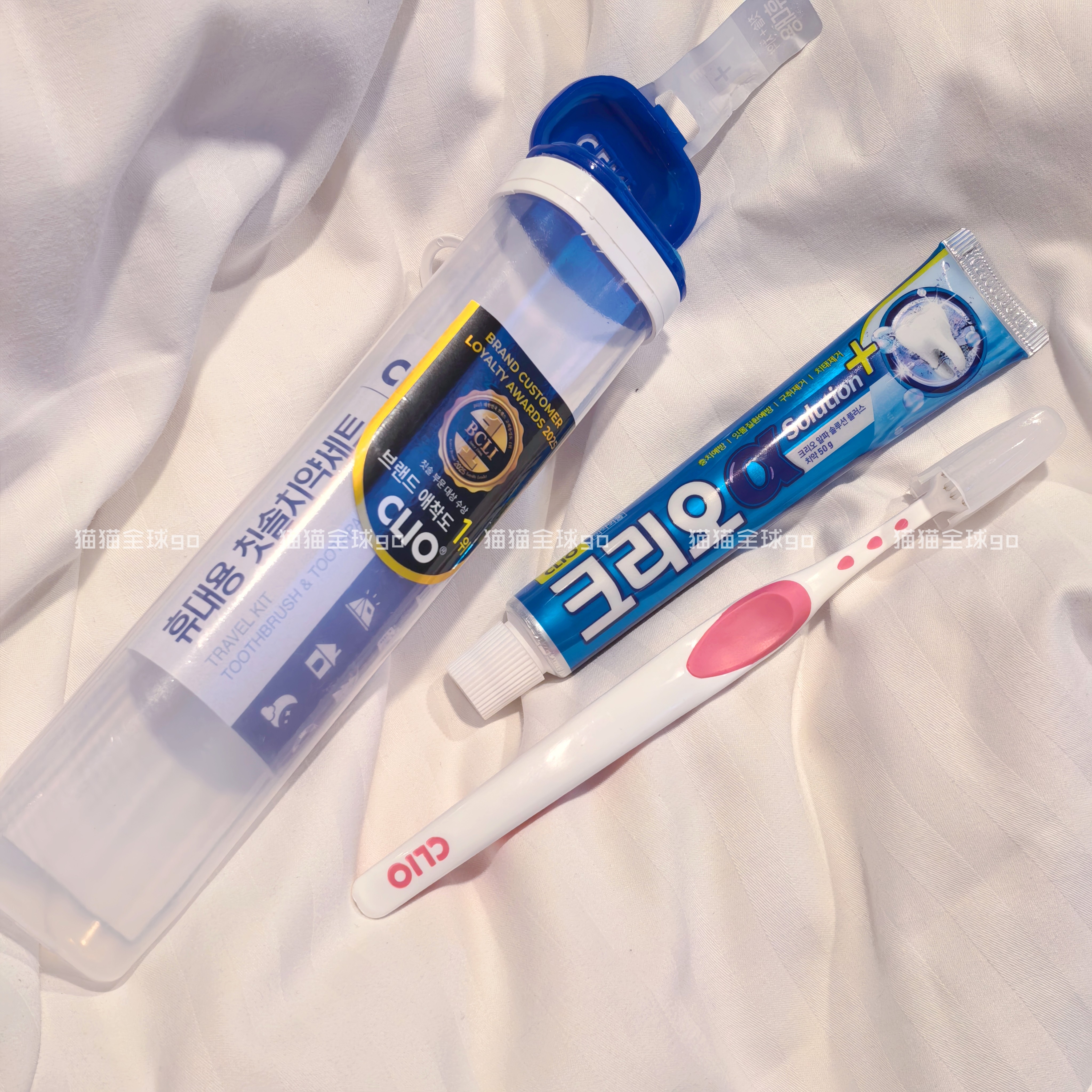 便携防水壳现货韩国clio牙刷牙膏50g套装旅行出差