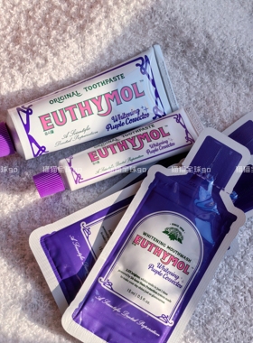 现货韩国Euthymol紫色色修镁白牙膏106g+30g+漱口水15ml*3套装