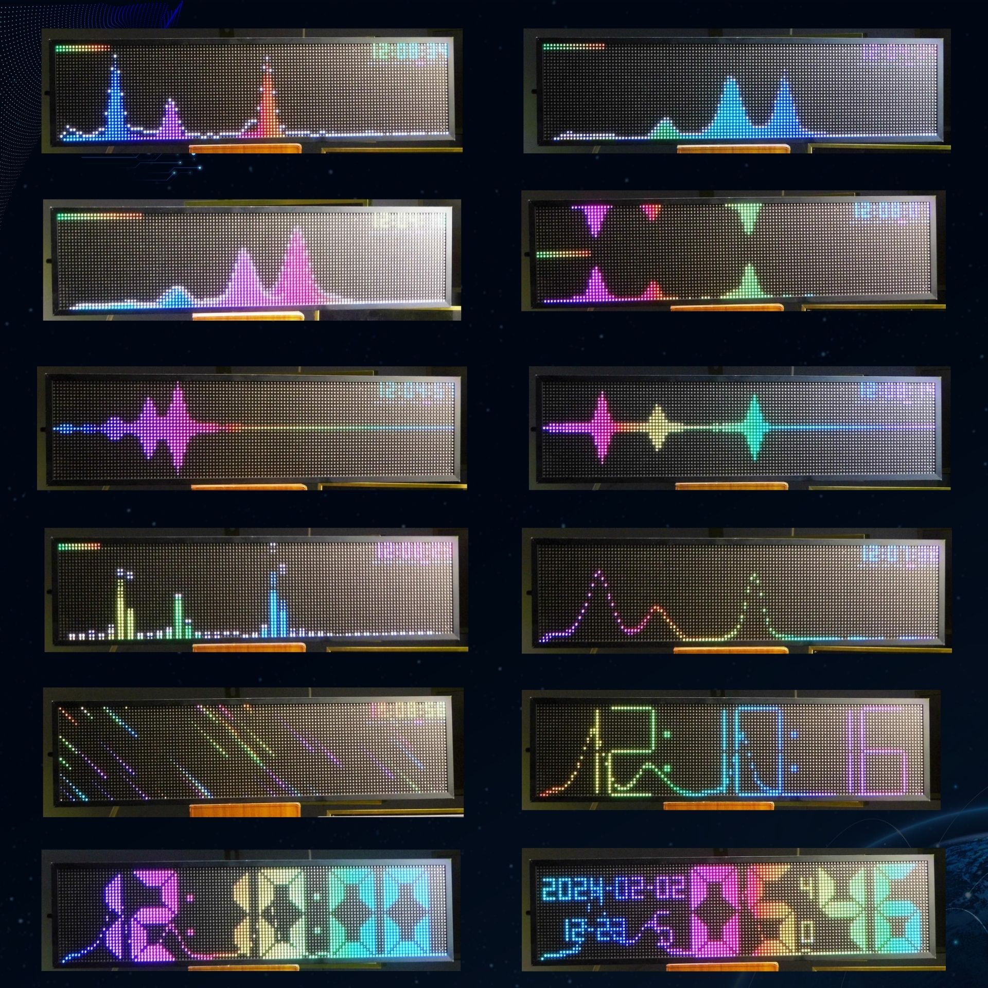 P12832 频谱屏 节奏灯 拾音灯 桌面摆件 网路时钟 主播氛围神器 电子元器件市场 其他LED器件 原图主图