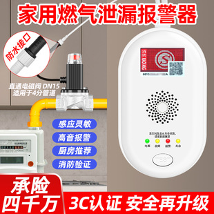 燃气天然气泄漏报警器管道机械手电磁阀家用厨房无线自闭阀甲烷
