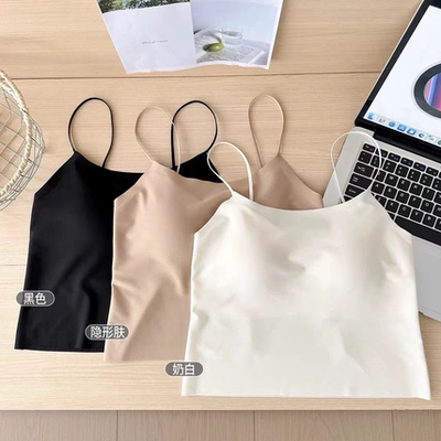 现货内家25251隐形小吊带无痕提拉无感聚拢胸垫一体内搭外穿美背