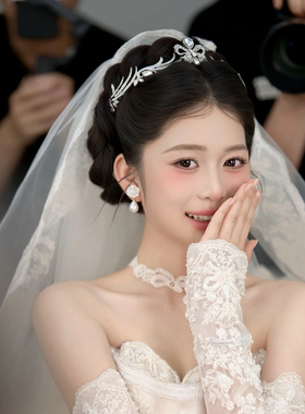 君心家 w190ETE个性锆石小冠新娘极简头饰