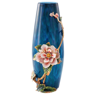 罗比罗丹绽放花瓶A珐琅彩工艺礼品摆件玄关礼品摆件