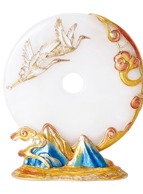 罗比罗丹珐琅彩工艺平安扣摆件创意玄关家居饰品乔迁礼物