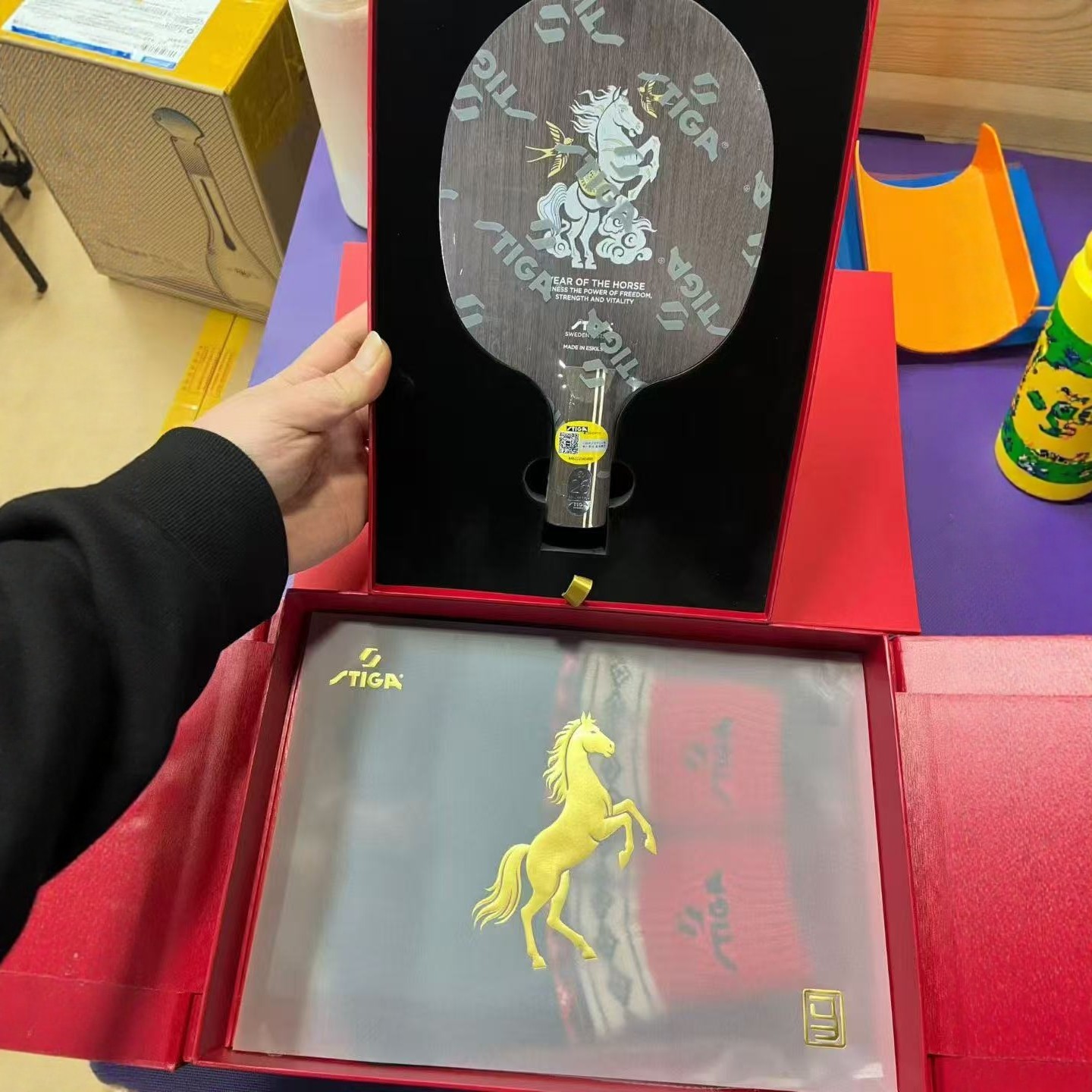 Stiga斯帝卡马年生肖限量乒乓球拍底板正品礼盒珍藏底板许昕蓝标