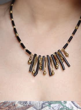 屿棠造饰 遥夜系列 海竹流苏金工手作黄铜先锋时尚野生感项链手链