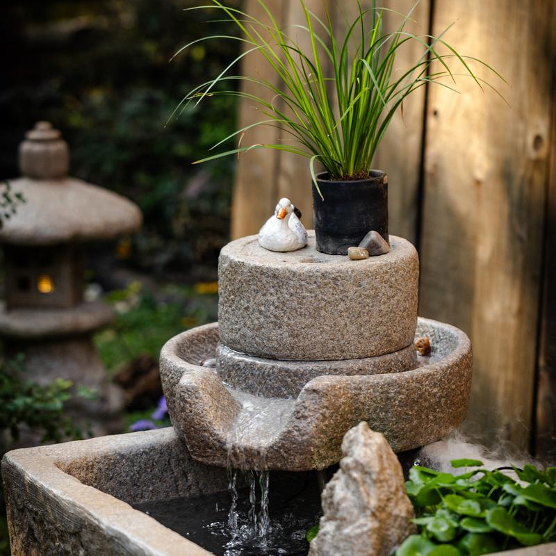 新中式禅意流水摆件乔迁开业