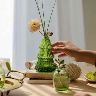 掬涵玻璃花瓶客厅ins玄关茶几装 饰摆件高端轻奢创意插花水培器皿