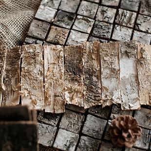 掬涵天然白桦木皮桦树皮马赛克DIY装饰ZAKKA森系装饰挂件拍摄道具