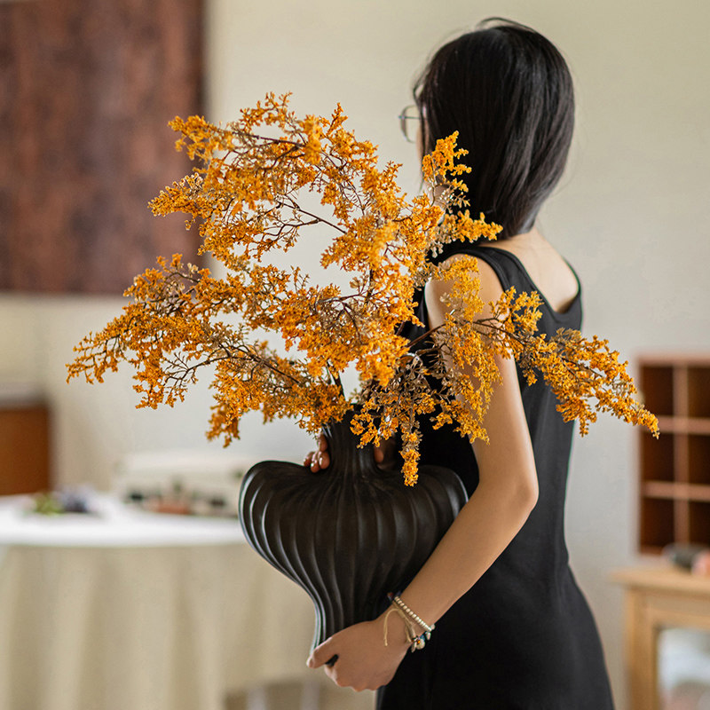 【掬涵】雾凇仿真花油画枯枝假花高级感摆件室内客厅餐桌插花装饰图片