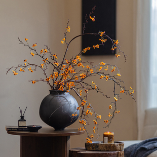 掬涵侘寂风仿真南蛇藤垂枝酒店装置店铺秋意复古花艺客厅装饰摆件