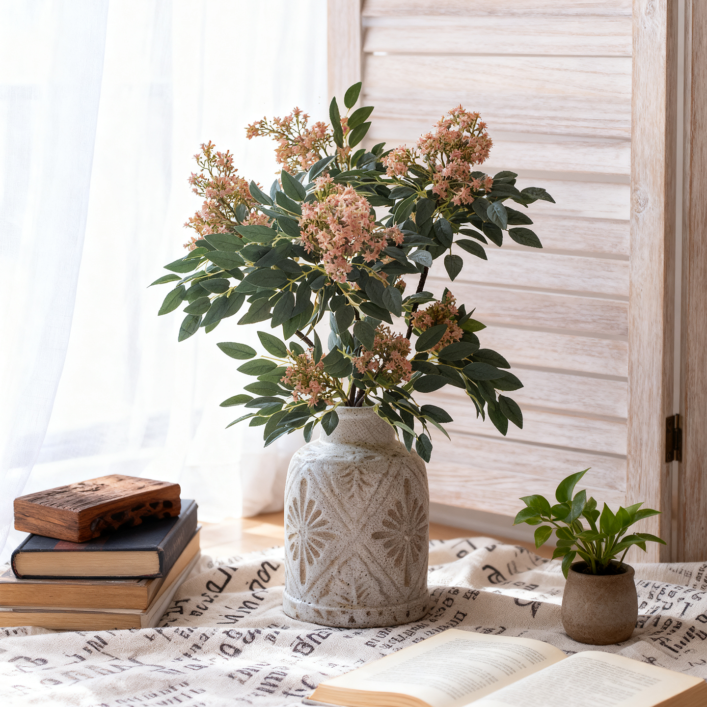 掬涵仿真花接骨木高档假花客厅装饰摆放花卉美式复古禅意艺术插花,家居饰品,仿真花/假花,淘宝优惠券,粉丝福利购,淘宝优惠卷