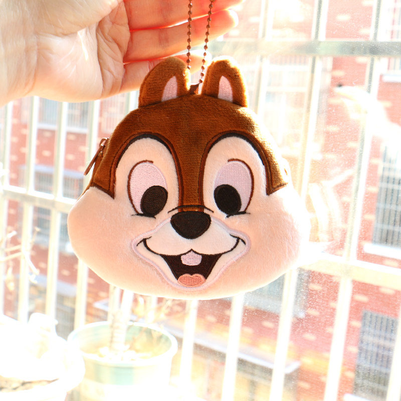 可爱卡通毛绒布零钱包男女学生小钱包卡包韩版迷你拉链耳机钥匙包