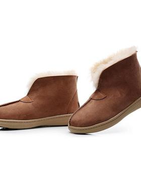 澳洲TASMAN AUS羊皮毛一体雪地靴男靴老头鞋冬季加绒保暖990102A