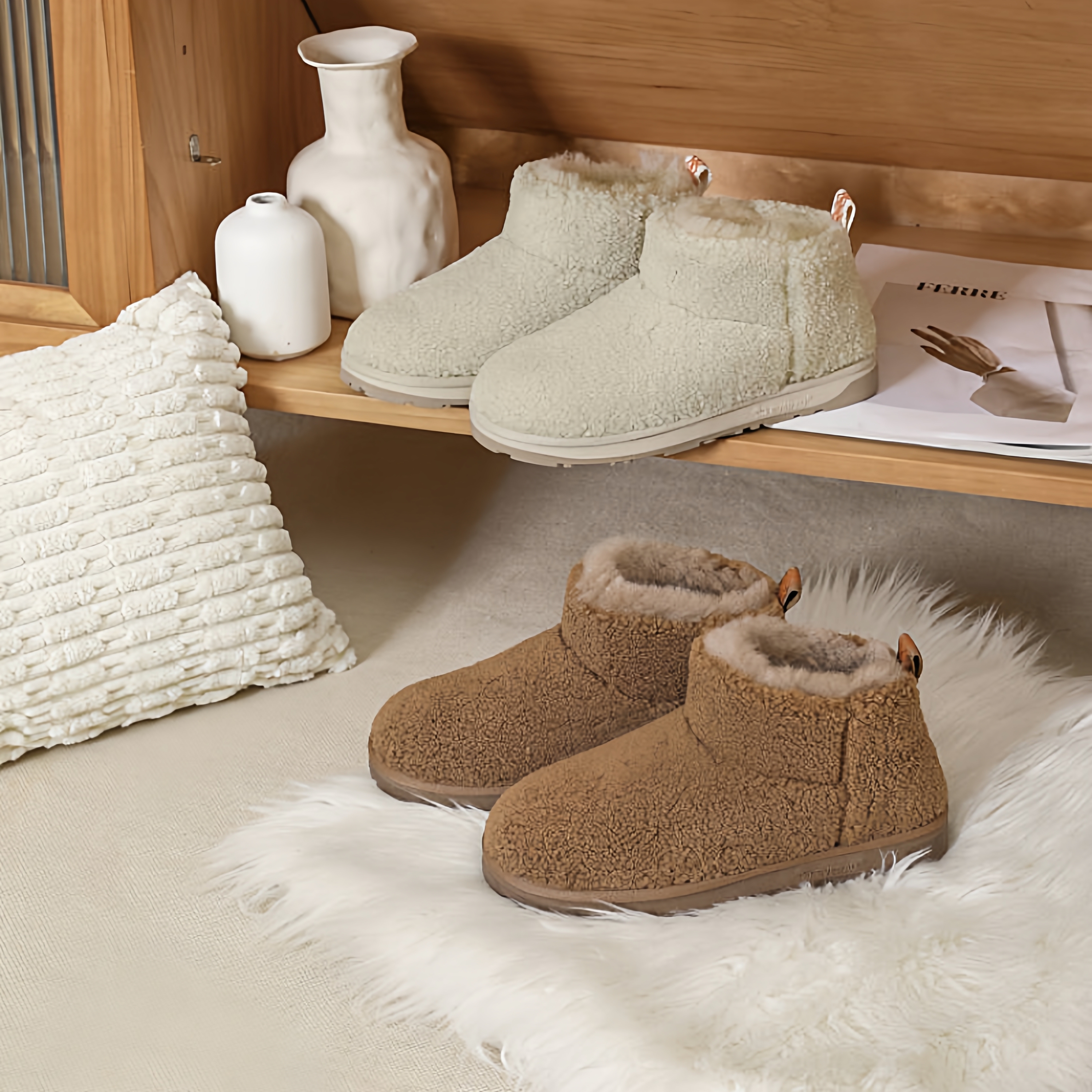 雪地靴女冬季纯羊毛加厚保暖棉鞋