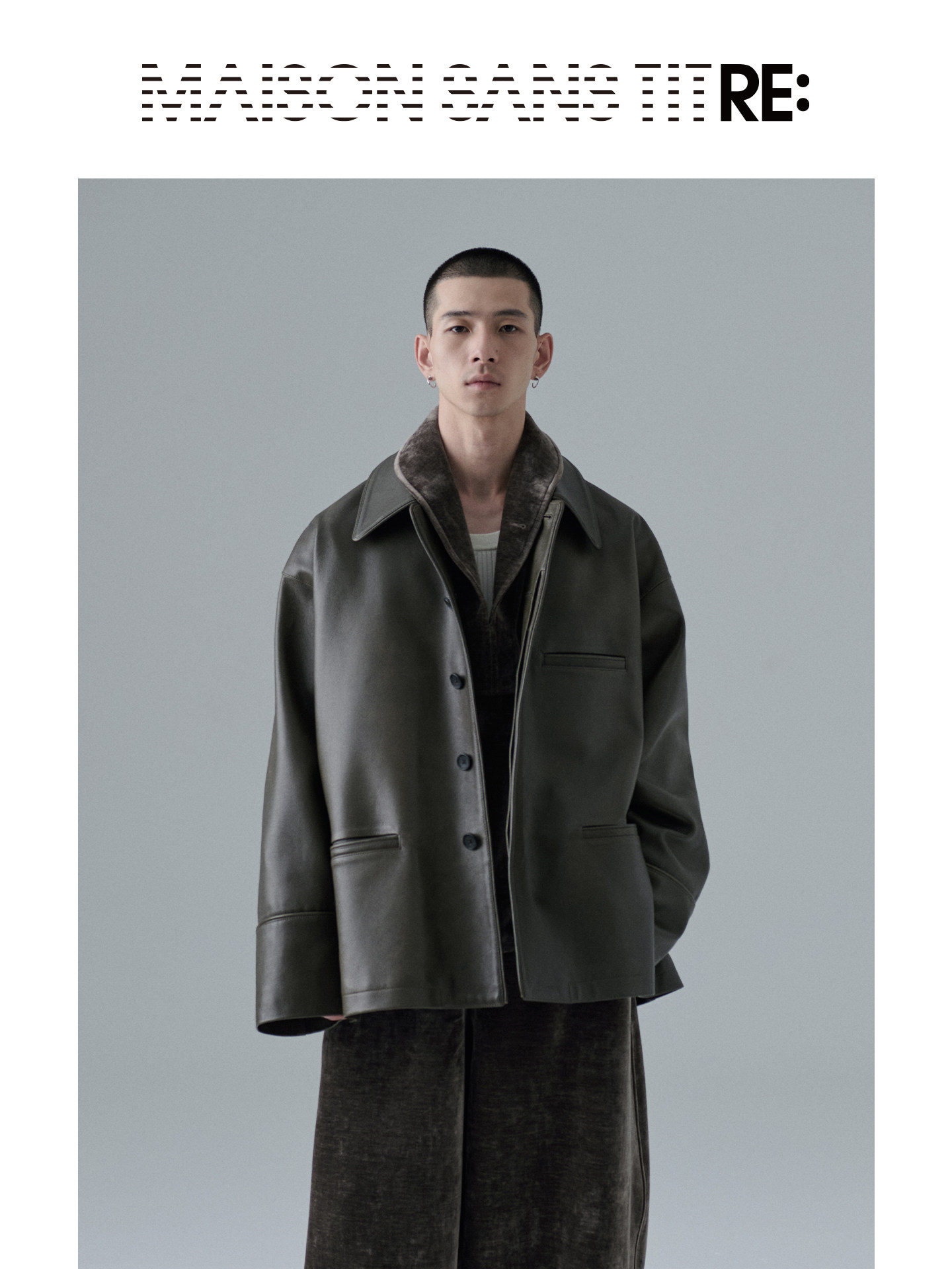 Olive Green Lambskin Coat - Maison Sans Titre Original - Taobao product photo 2
