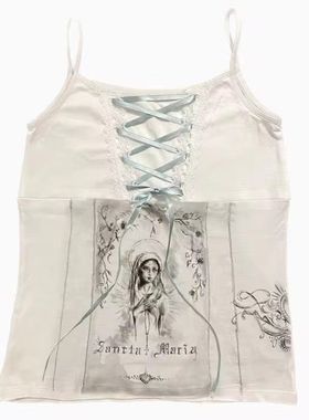 MoKie跨境2024年欧美夏季吊带女装上衣 纯欲风辣妹吊带 打底短款