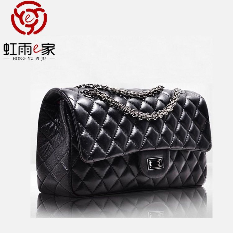 爆款时尚羊皮真皮女包菱格包链条包女单肩包斜跨小香风 批发订制