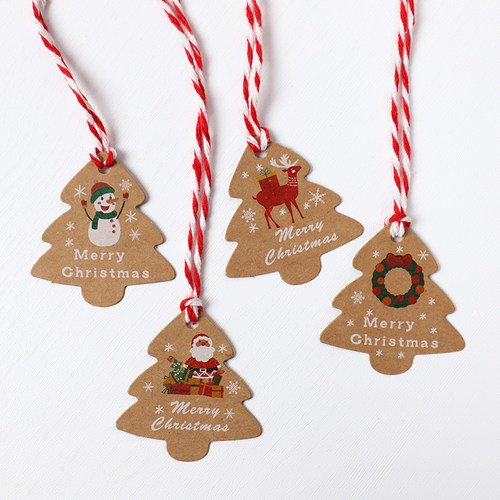圣诞节吊牌小卡片48枚装带绳子