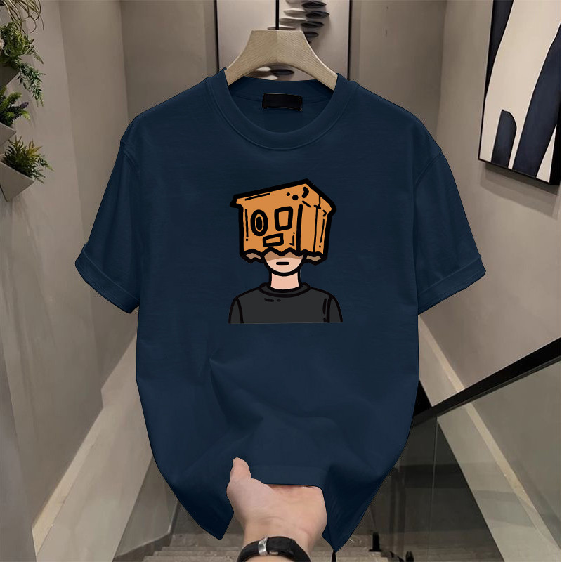 브랜드 대외 무역 라벨을 자르고 남은 물건을 카운터에서 픽업하세요. 남녀 공용 반팔 티셔츠 커플용 반팔 탑